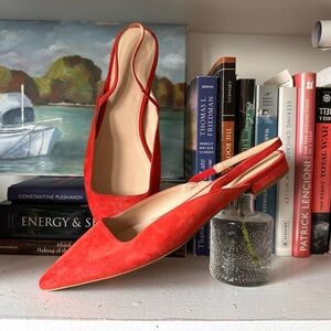 Everlane The Editor Slingback Suede Flats size 7.5